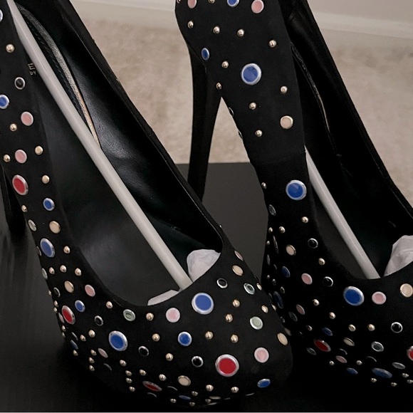 JustFab stiletto pumps, black jeweled 6inch heels, new in box, size 8 - Picture 8 of 14